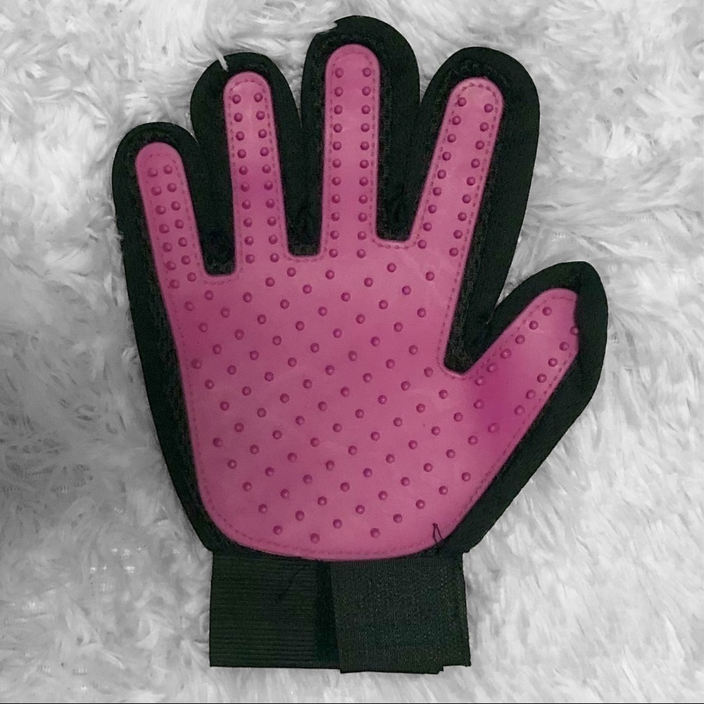 Pink Pet Groom and Massage Glove